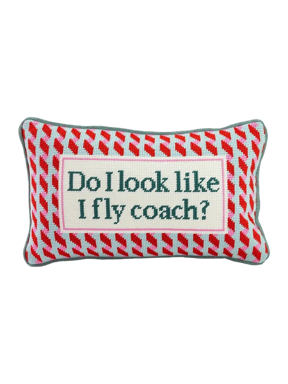 Furbish Studio Fly Coach Needlepoint Pillow
