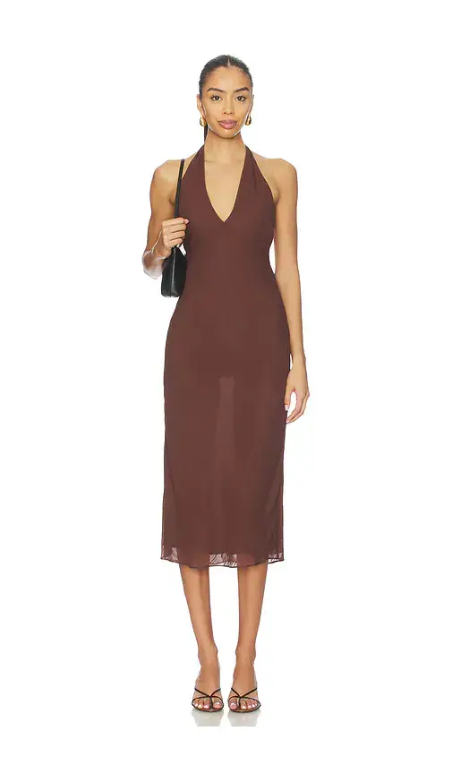 EAVES Via Halter Midi Dress | Image 1 EAVES Via Halter Midi Dress | Image 1