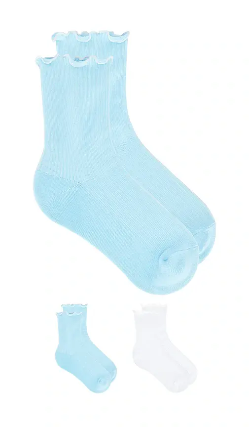 WellBeing + BeingWell WellBeing + BeingWell Ruffle Sock 2 Pack | Image 1 WellBeing + BeingWell WellBeing + BeingWell Ruffle Sock 2 Pack | Image 1