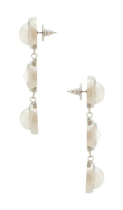 LELET NY Clare Crystal And Pearl Linear Earrings | Thumbnail 2 LELET NY Clare Crystal And Pearl Linear Earrings | Thumbnail 2