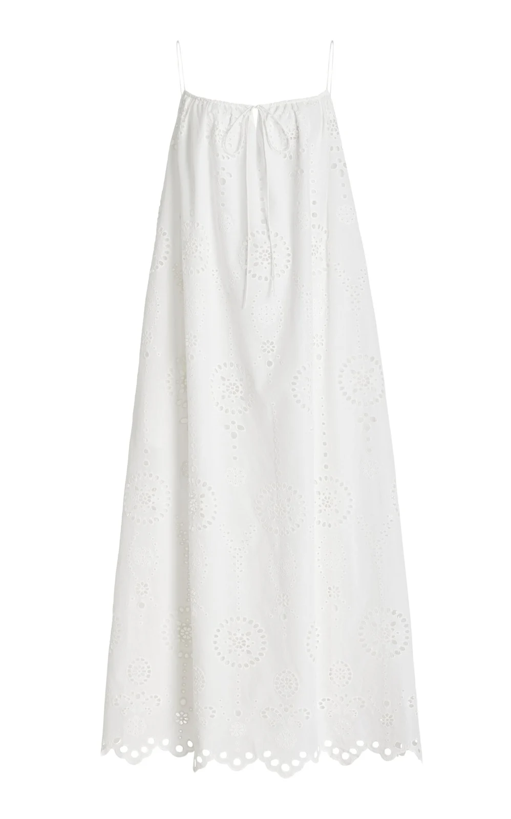Broderie Cotton Midi Dress