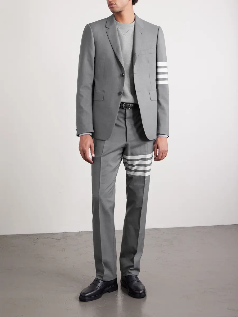 Thom Browne Slim-Fit Striped Loopback Cotton-Jersey Sweatshirt - Men | Thumbnail 2 Thom Browne Slim-Fit Striped Loopback Cotton-Jersey Sweatshirt - Men | Thumbnail 2