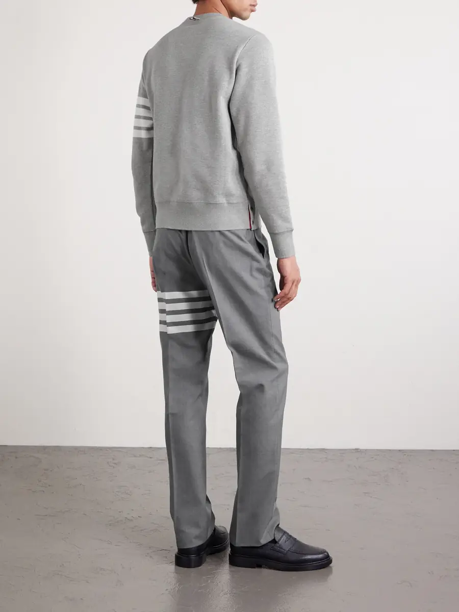 Thom Browne Slim-Fit Striped Loopback Cotton-Jersey Sweatshirt - Men | Thumbnail 4 Thom Browne Slim-Fit Striped Loopback Cotton-Jersey Sweatshirt - Men | Thumbnail 4