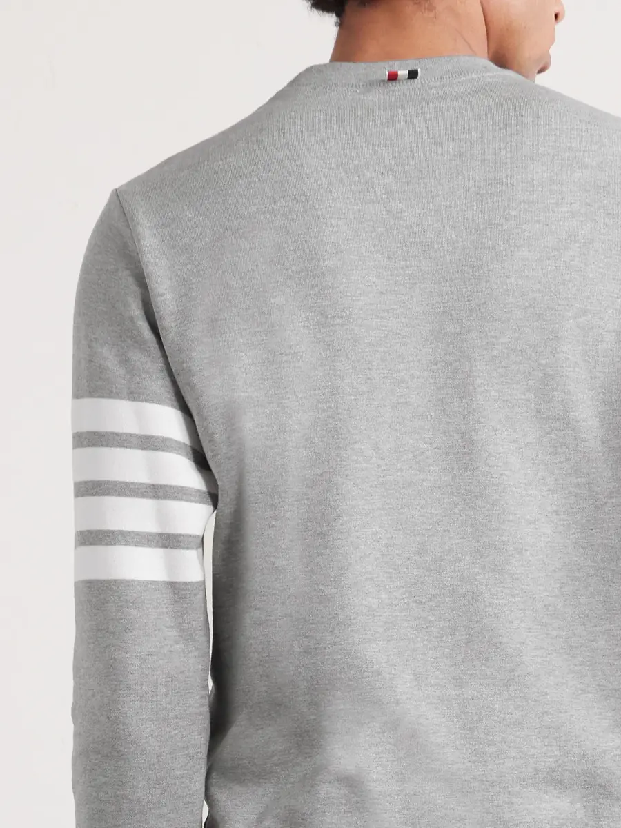 Thom Browne Slim-Fit Striped Loopback Cotton-Jersey Sweatshirt - Men | Thumbnail 5 Thom Browne Slim-Fit Striped Loopback Cotton-Jersey Sweatshirt - Men | Thumbnail 5