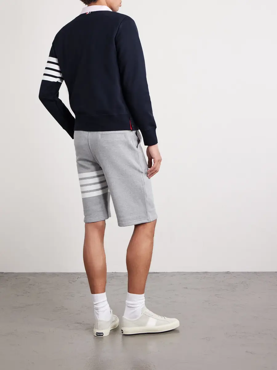 Thom Browne Slim-Fit Striped Loopback Cotton-Jersey Sweatshirt - Men | Thumbnail 3