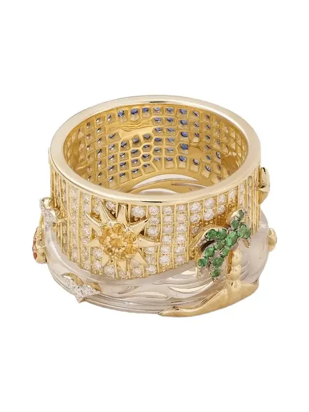 24 Heures 9-karat Yellow And White Gold Gold Multi-stone Ring 24 Heures 9-karat Yellow And White Gold Gold Multi-stone Ring