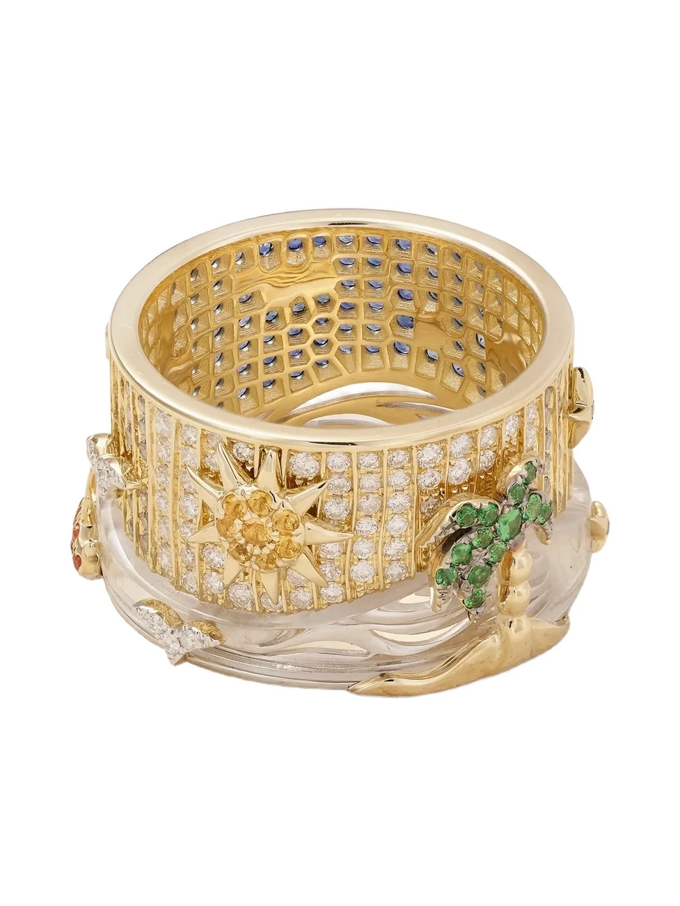 24 Heures 9-karat Yellow And White Gold Gold Multi-stone Ring 24 Heures 9-karat Yellow And White Gold Gold Multi-stone Ring