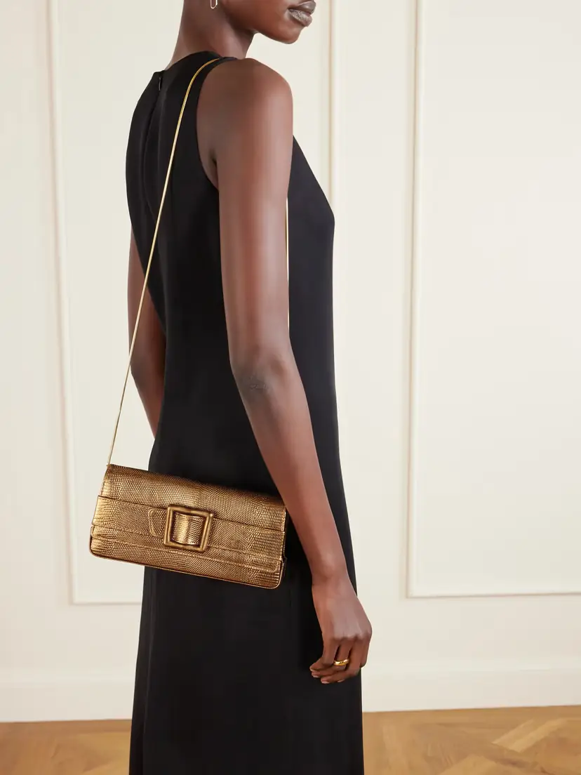 Manolo Blahnik Maygot Metallic Lizard-effect Leather Clutch | Thumbnail 3 Manolo Blahnik Maygot Metallic Lizard-effect Leather Clutch | Thumbnail 3