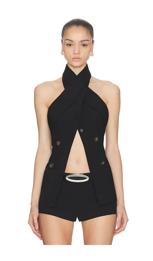 HAELO Wrap Lapel Halter Top | Image 1 HAELO Wrap Lapel Halter Top | Image 1