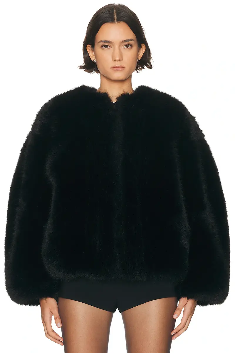 HAELO Long Hair Faux Fur Bomber | Thumbnail 3 HAELO Long Hair Faux Fur Bomber | Thumbnail 3