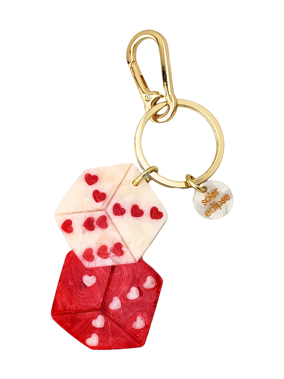 Hand-Painted Lucky Dice Bag Charm + Keychain Hand-Painted Lucky Dice Bag Charm + Keychain