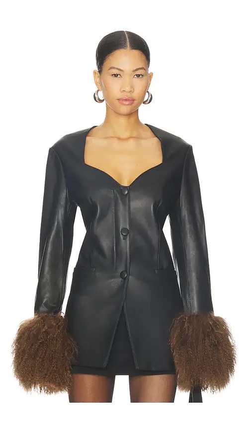 Susanna Chow Daria Leather Shearling Jacket | Image 1 Susanna Chow Daria Leather Shearling Jacket | Image 1