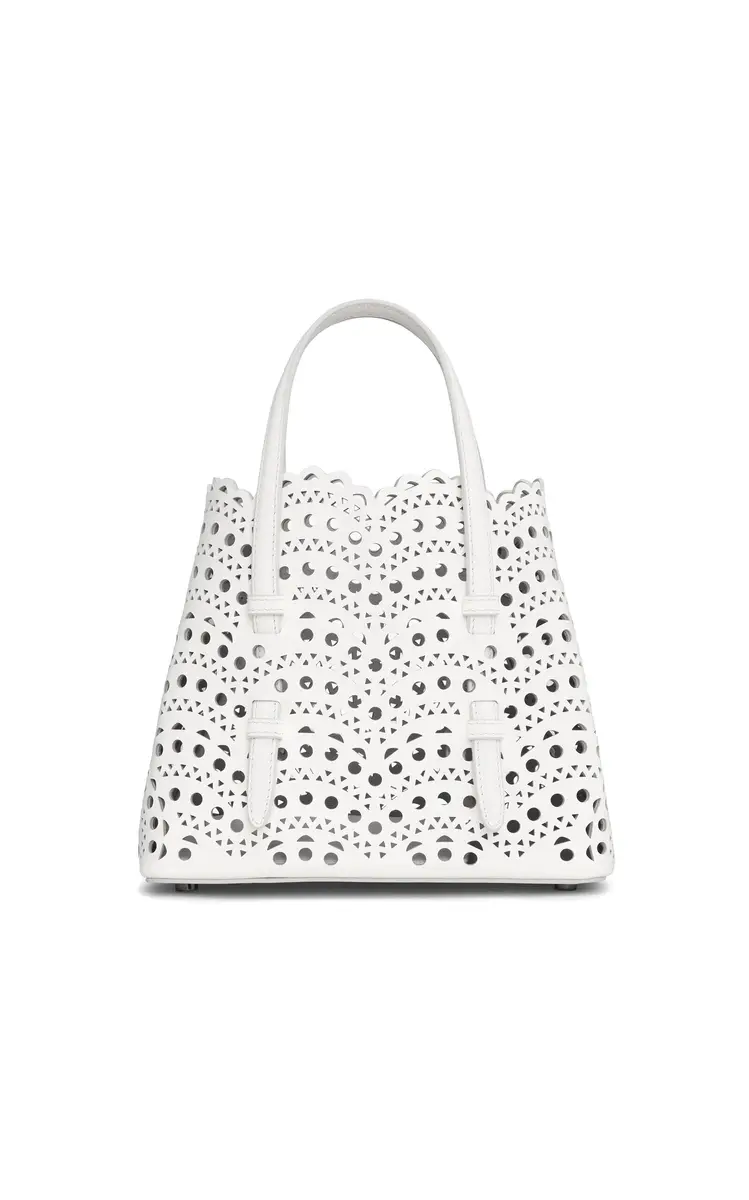 ALAÏA Mina 20 Laser-Cut Leather Top Handle Bag | Image 1 ALAÏA Mina 20 Laser-Cut Leather Top Handle Bag | Image 1
