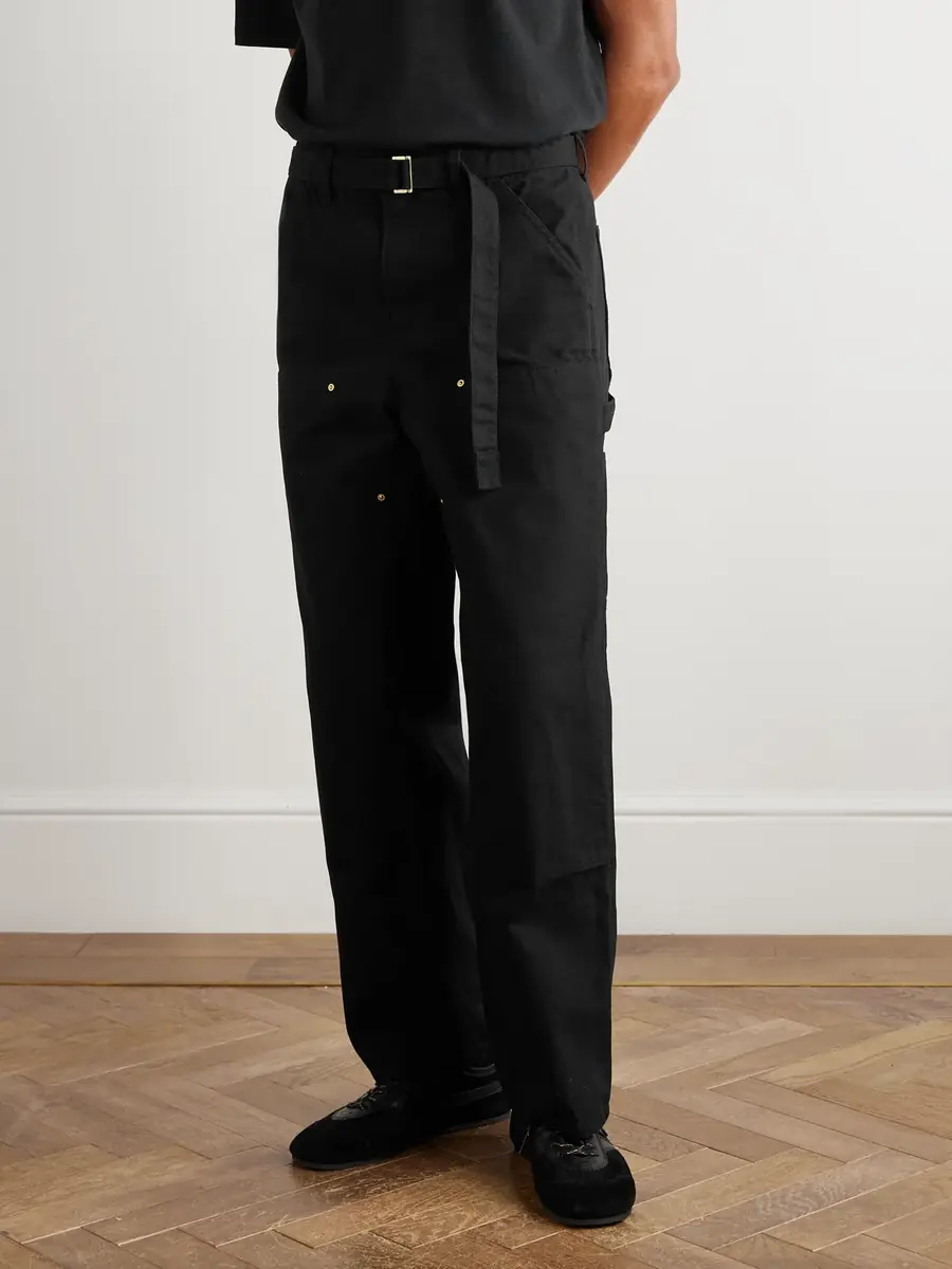 Sacai Carhartt WIP Straight-Leg Belted Panelled Cotton-Canvas Trousers - Men | Thumbnail 3 Sacai Carhartt WIP Straight-Leg Belted Panelled Cotton-Canvas Trousers - Men | Thumbnail 3