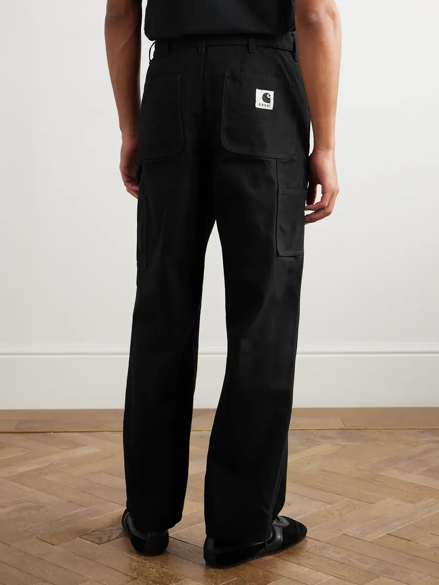 Sacai Carhartt WIP Straight-Leg Belted Panelled Cotton-Canvas Trousers - Men | Thumbnail 4 Sacai Carhartt WIP Straight-Leg Belted Panelled Cotton-Canvas Trousers - Men | Thumbnail 4