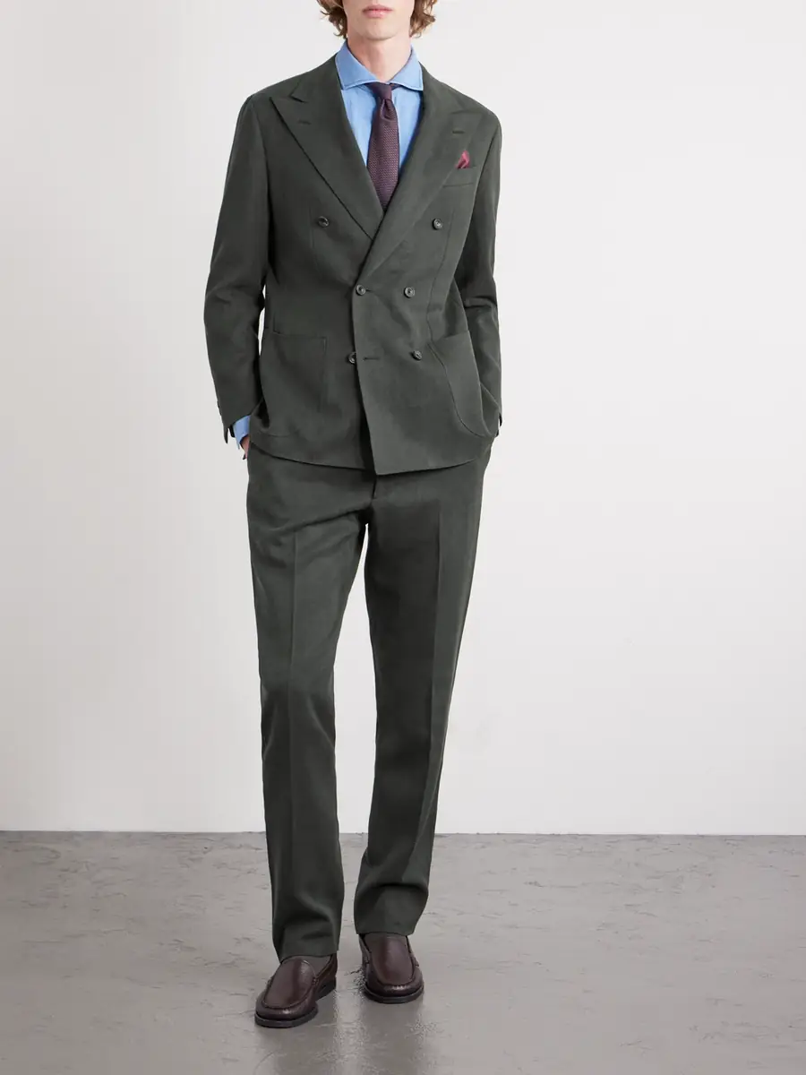 Thom Sweeney Double-Breasted Linen Suit - Men | Thumbnail 2 Thom Sweeney Double-Breasted Linen Suit - Men | Thumbnail 2
