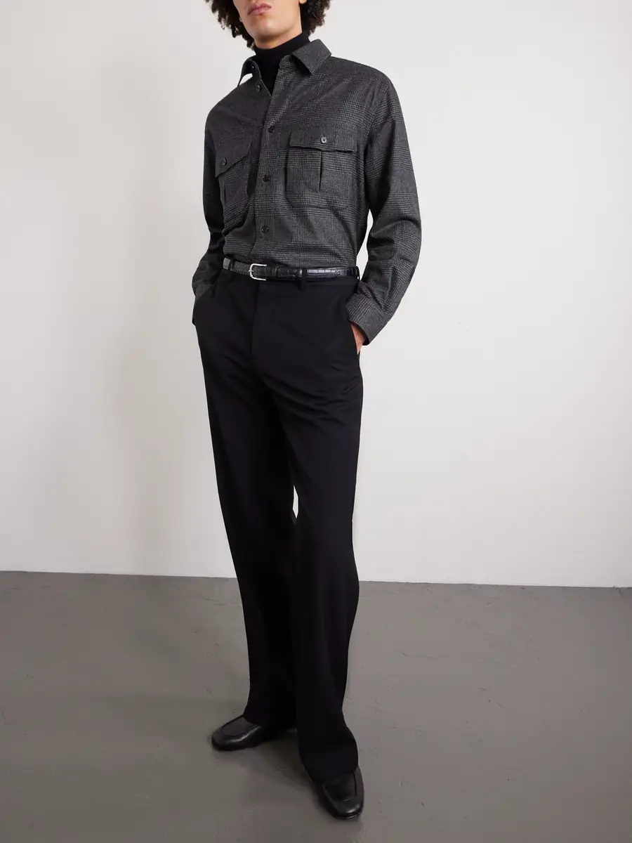 dunhill Prince of Wales Checked Wool and Cashmere-Blend Overshirt - Men | Thumbnail 2
