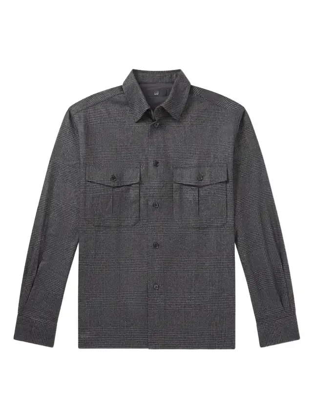 Prince of Wales Checked Wool and Cashmere-Blend Overshirt - Men Prince of Wales Checked Wool and Cashmere-Blend Overshirt - Men