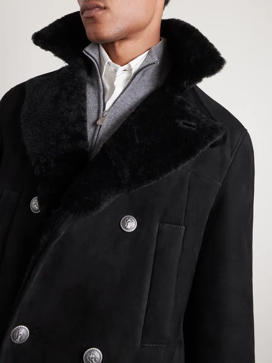 Brunello Cucinelli Double-Breasted Shearling Coat - Men | Thumbnail 5 Brunello Cucinelli Double-Breasted Shearling Coat - Men | Thumbnail 5