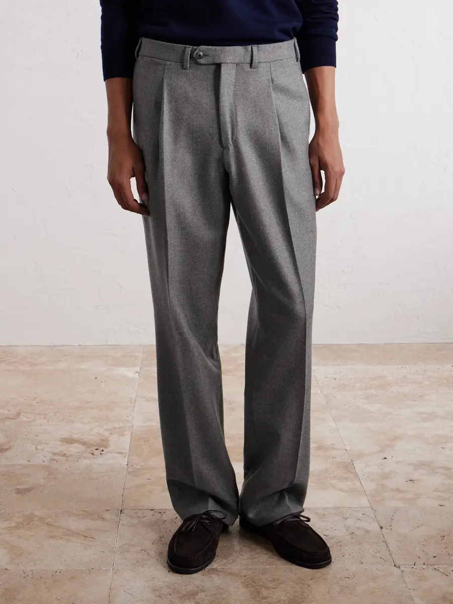Saman Amel Wide-Leg Pleated Wool-Flannel Suit Trousers - Men | Thumbnail 3