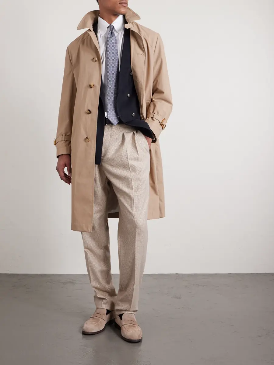 Brunello Cucinelli Belted Cotton-Blend Trench Coat - Men | Thumbnail 2