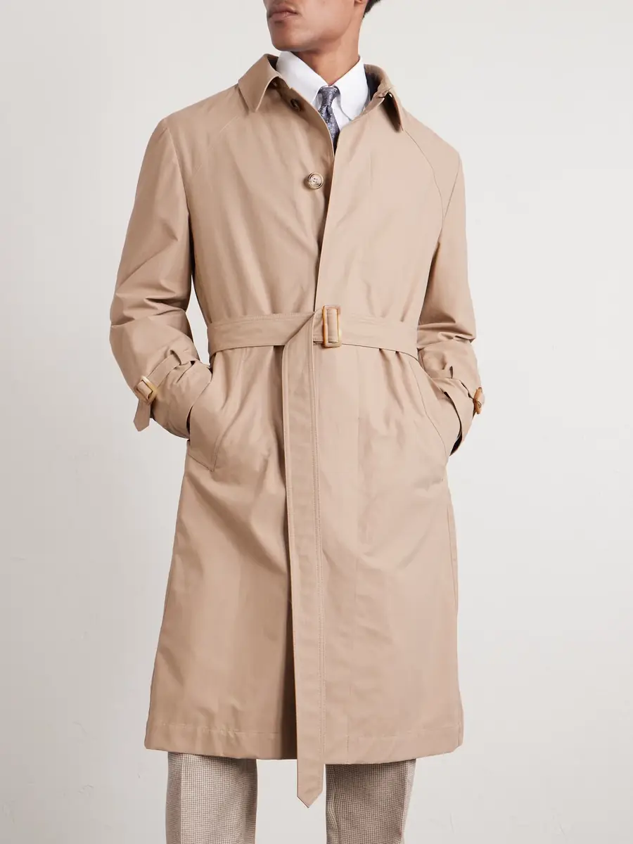 Brunello Cucinelli Belted Cotton-Blend Trench Coat - Men | Thumbnail 3