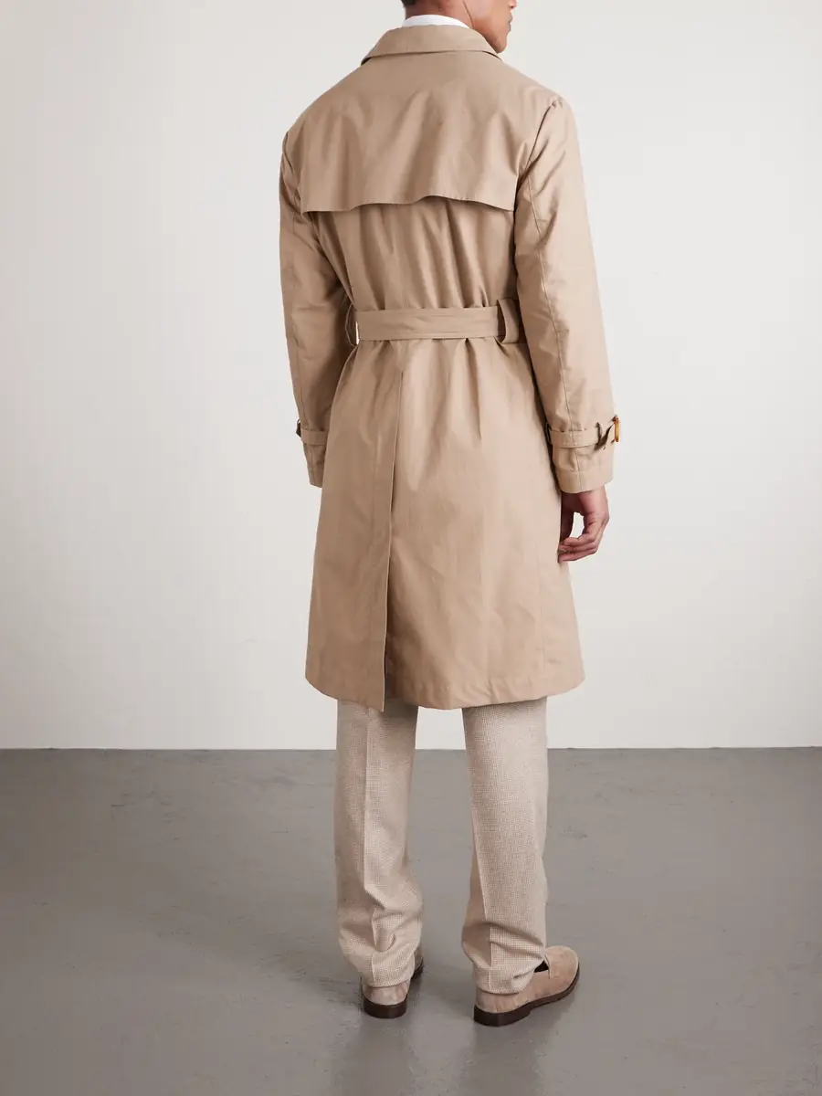 Brunello Cucinelli Belted Cotton-Blend Trench Coat - Men | Thumbnail 4