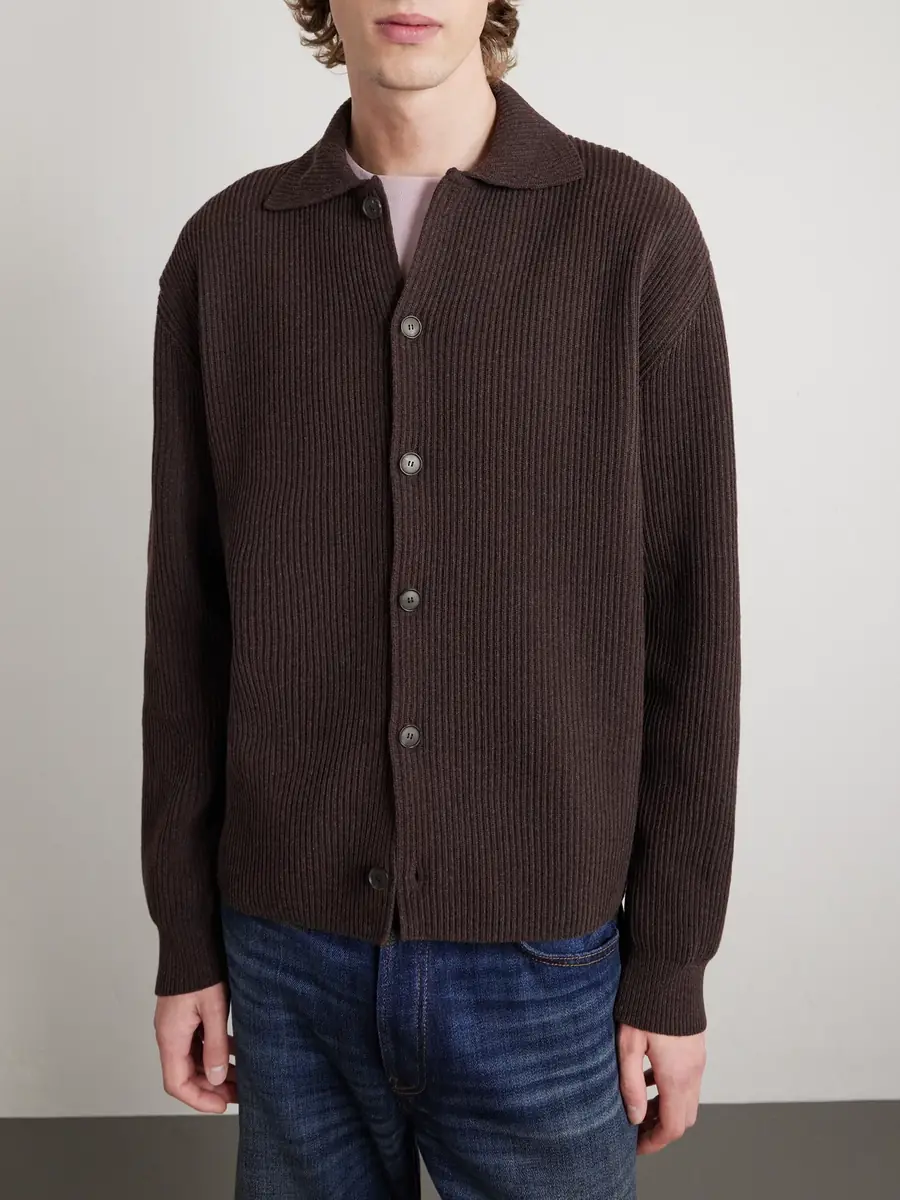 Auralee Ribbed-Knit Wool Cardigan - Men | Thumbnail 3 Auralee Ribbed-Knit Wool Cardigan - Men | Thumbnail 3