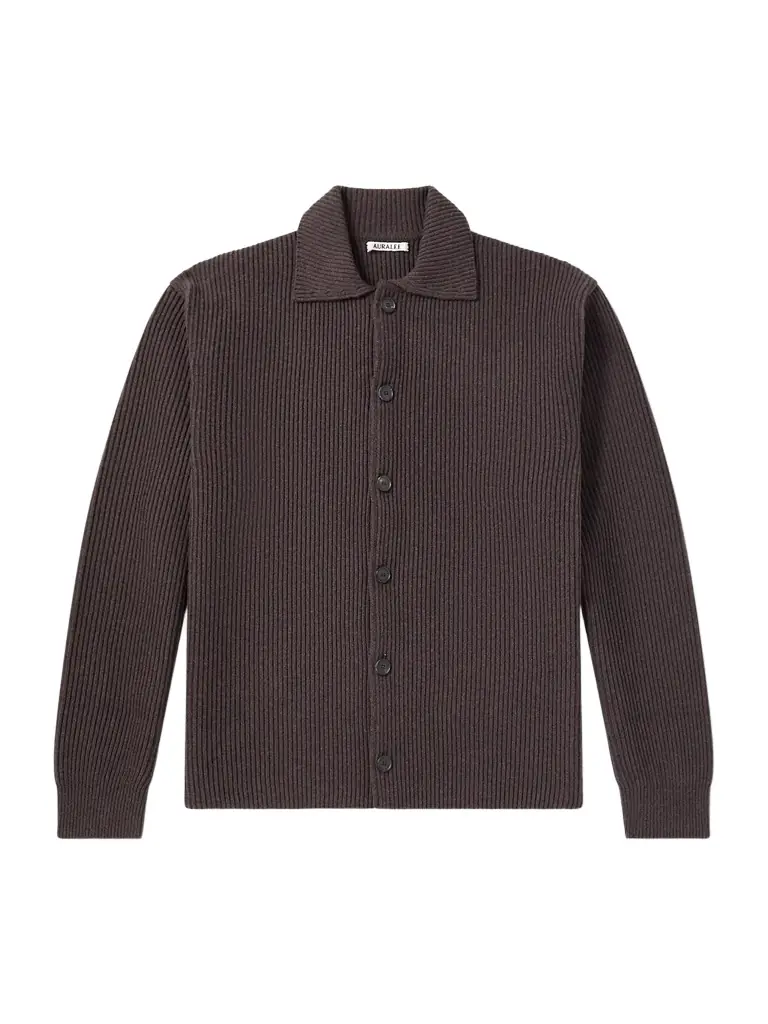 Auralee Ribbed-Knit Wool Cardigan - Men | Image 1 Auralee Ribbed-Knit Wool Cardigan - Men | Image 1