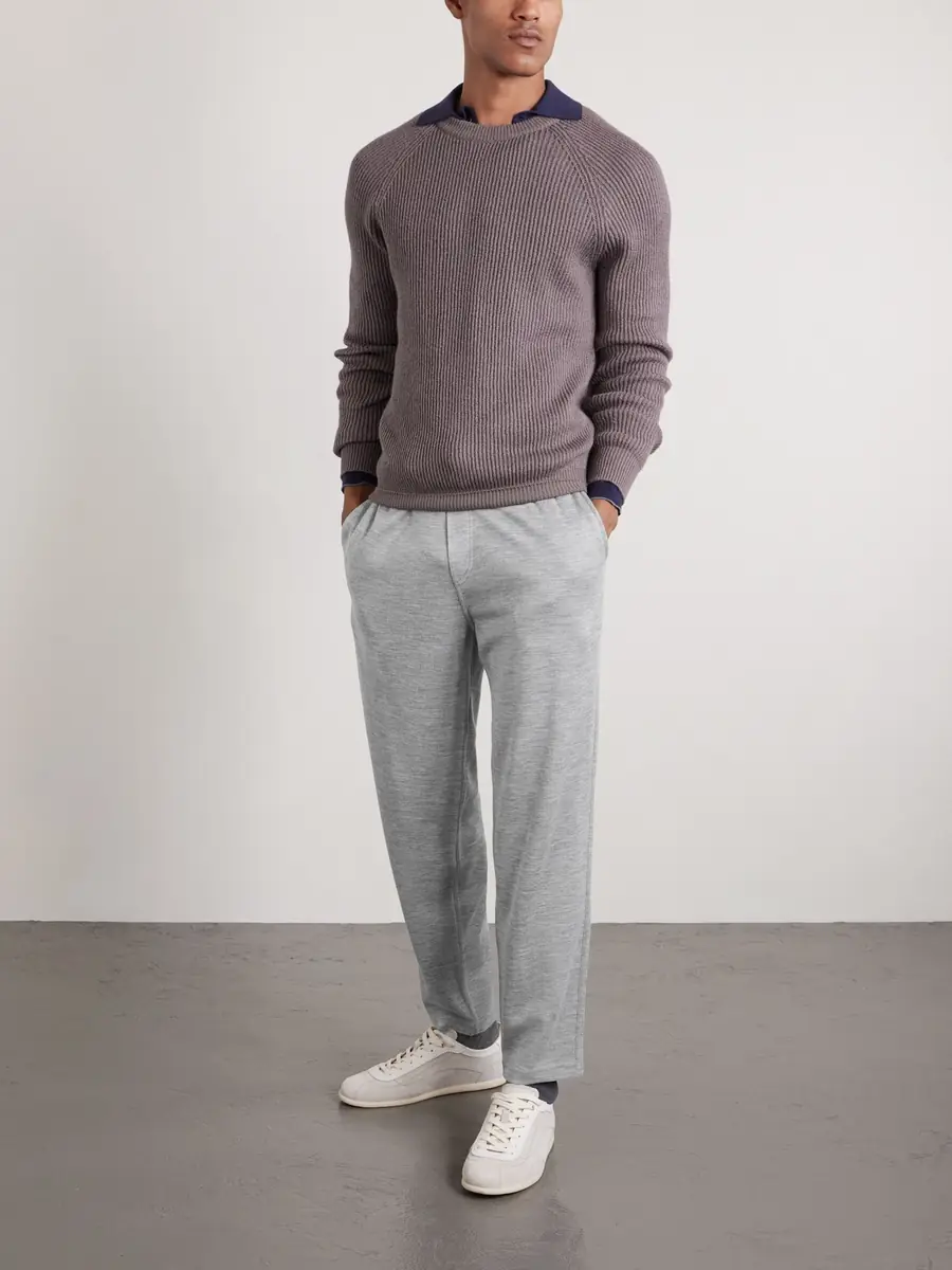 Brunello Cucinelli Tapered Cashmere-Blend Jersey Sweatpants - Men | Thumbnail 2