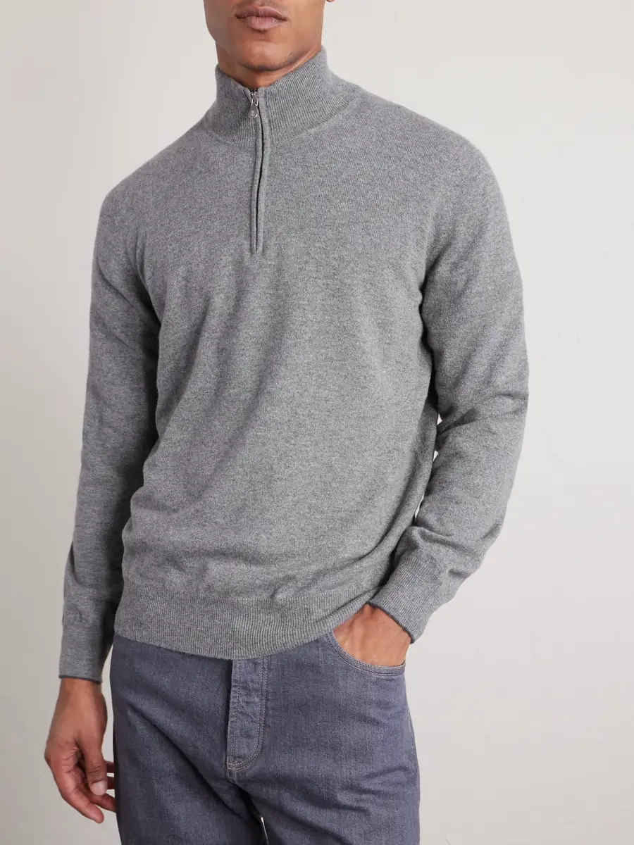 Brunello Cucinelli Cashmere Half-Zip Sweater - Men | Thumbnail 3