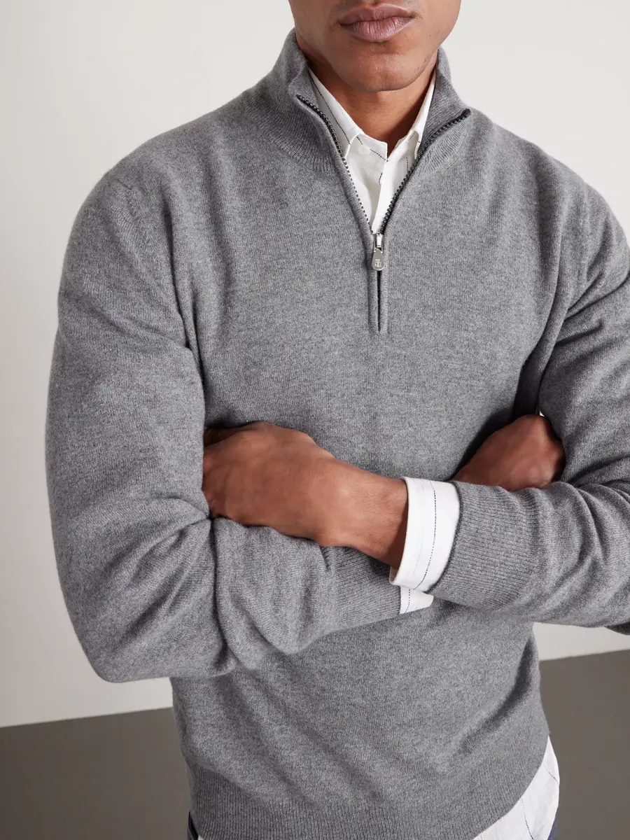 Brunello Cucinelli Cashmere Half-Zip Sweater - Men | Thumbnail 5