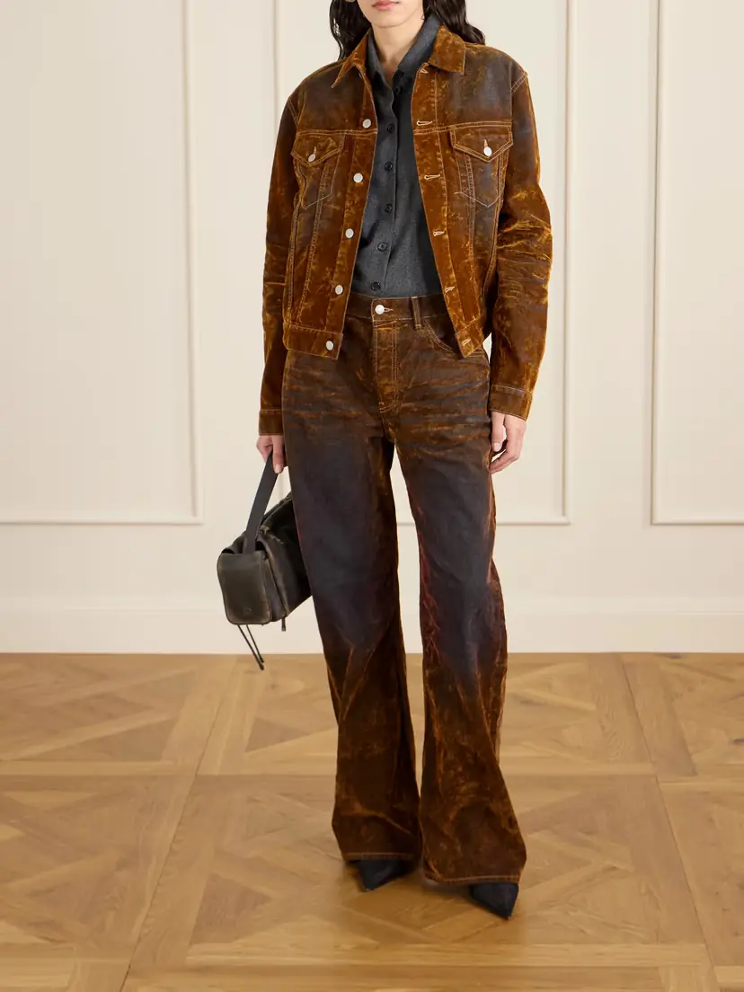 Acne Studios Suede-effect Mid-rise Wide-leg Jeans | Thumbnail 2