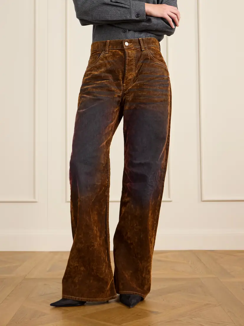 Acne Studios Suede-effect Mid-rise Wide-leg Jeans | Thumbnail 3