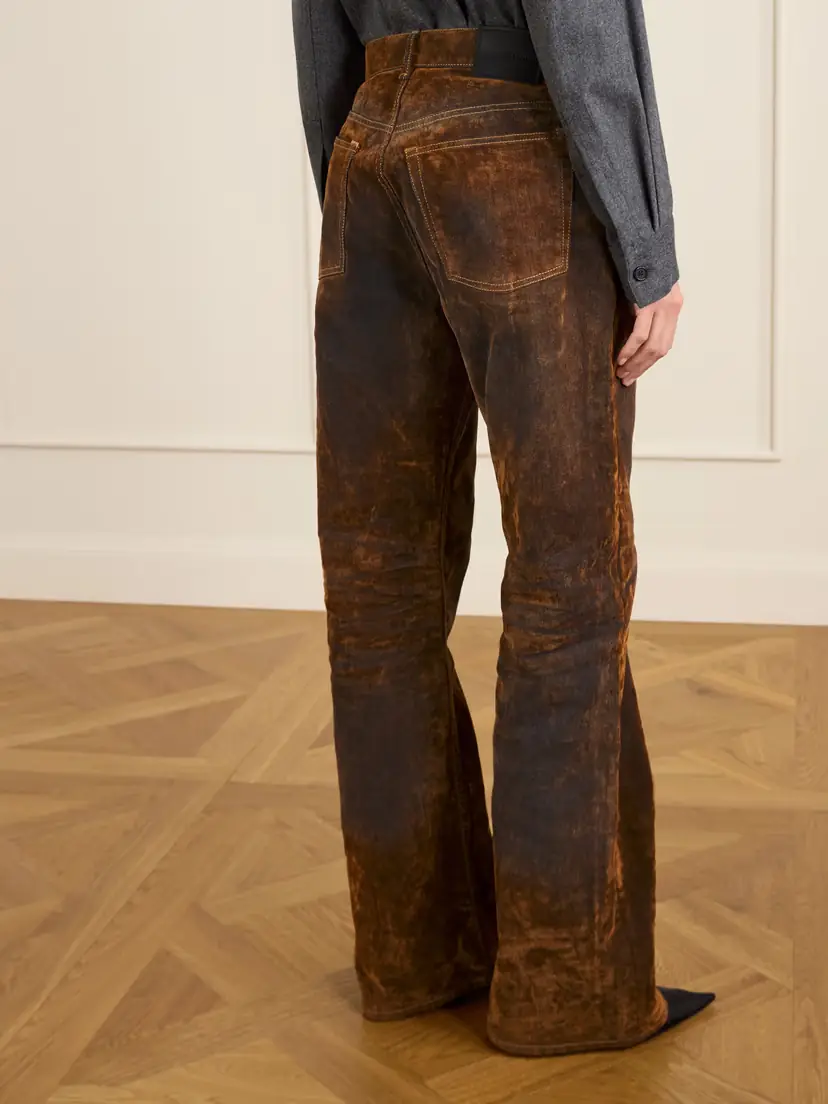 Acne Studios Suede-effect Mid-rise Wide-leg Jeans | Thumbnail 4