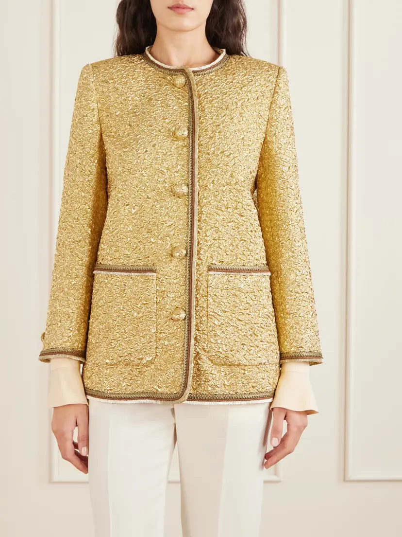 Valentino Garavani Metallic Cloqué-jacquard Jacket | Thumbnail 3