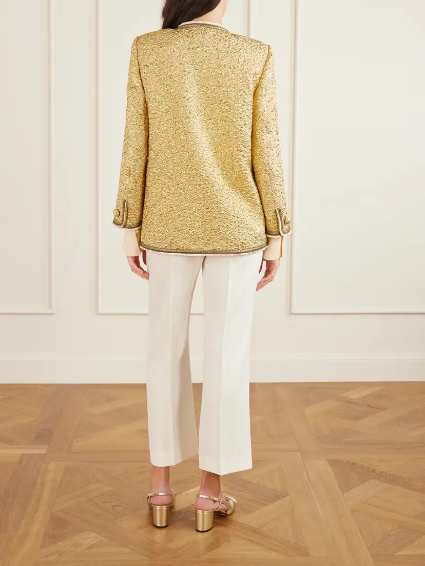 Valentino Garavani Metallic Cloqué-jacquard Jacket | Thumbnail 4