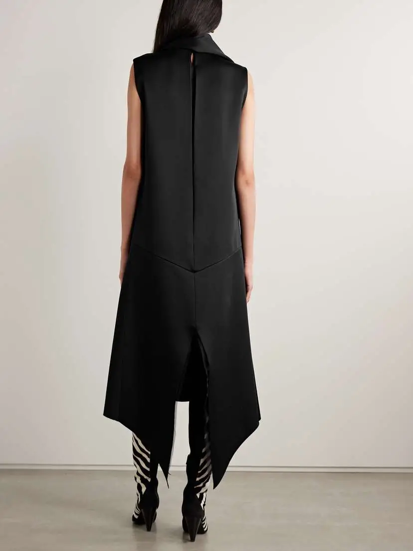 Khaite Loell Draped Duchesse-satin Midi Dress | Thumbnail 3