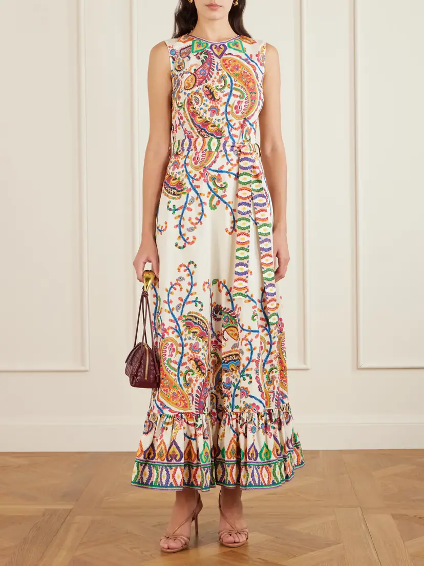 Etro Belted Printed Cotton Maxi Dress | Thumbnail 2 Etro Belted Printed Cotton Maxi Dress | Thumbnail 2