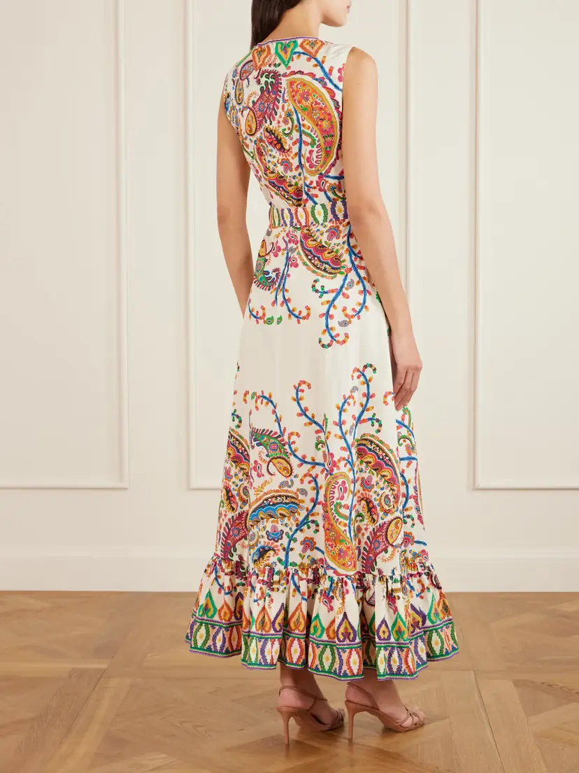 Etro Belted Printed Cotton Maxi Dress | Thumbnail 3 Etro Belted Printed Cotton Maxi Dress | Thumbnail 3