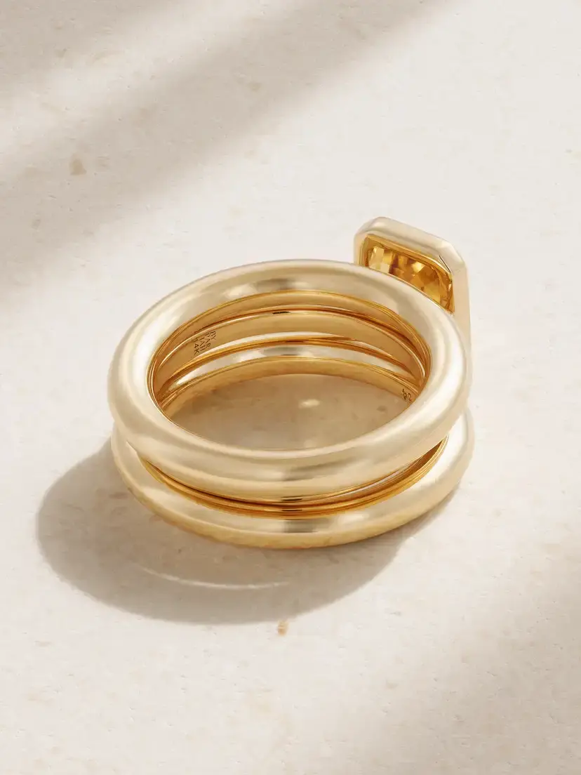 By Pariah Lumen Stack Set Of Three 14-karat Recycled Gold Quartz Rings | Thumbnail 3 By Pariah Lumen Stack Set Of Three 14-karat Recycled Gold Quartz Rings | Thumbnail 3