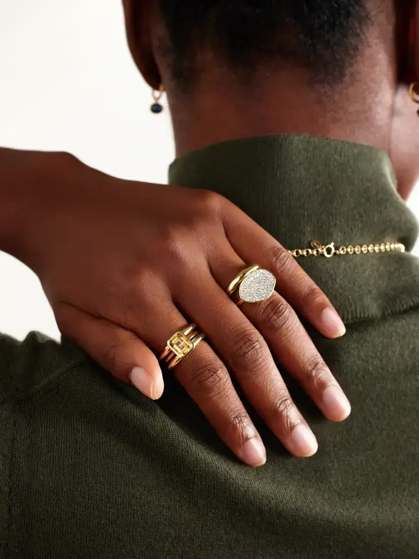 By Pariah Lumen Stack Set Of Three 14-karat Recycled Gold Quartz Rings | Thumbnail 5 By Pariah Lumen Stack Set Of Three 14-karat Recycled Gold Quartz Rings | Thumbnail 5