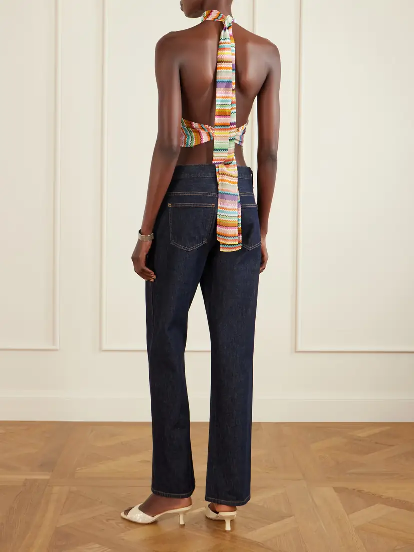 Missoni Striped Cotton And Silk-blend Crepe De Chine Halterneck Top | Thumbnail 4 Missoni Striped Cotton And Silk-blend Crepe De Chine Halterneck Top | Thumbnail 4