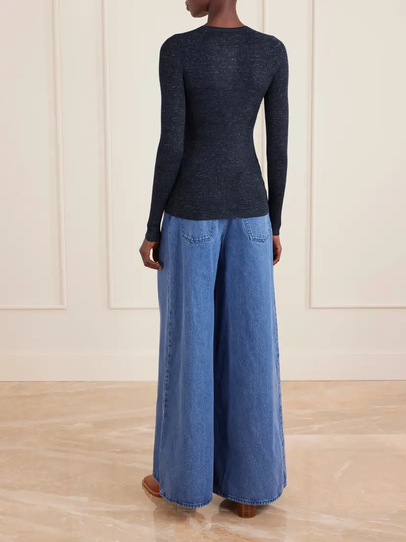 Gabriela Hearst Anges Ribbed Cashmere, Silk And Hemp-blend Henley Top | Thumbnail 4 Gabriela Hearst Anges Ribbed Cashmere, Silk And Hemp-blend Henley Top | Thumbnail 4