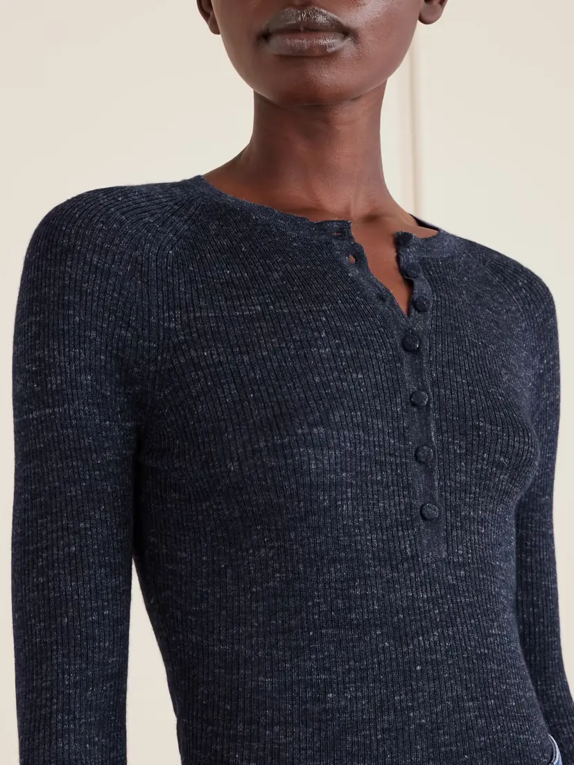 Gabriela Hearst Anges Ribbed Cashmere, Silk And Hemp-blend Henley Top | Thumbnail 5 Gabriela Hearst Anges Ribbed Cashmere, Silk And Hemp-blend Henley Top | Thumbnail 5