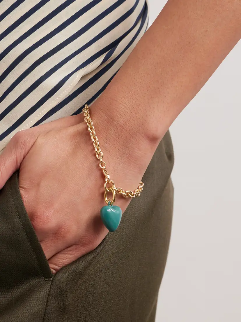 Roxanne Assoulin The Mini Puffy Heart Gold-tone And Enamel Bracelet | Thumbnail 2