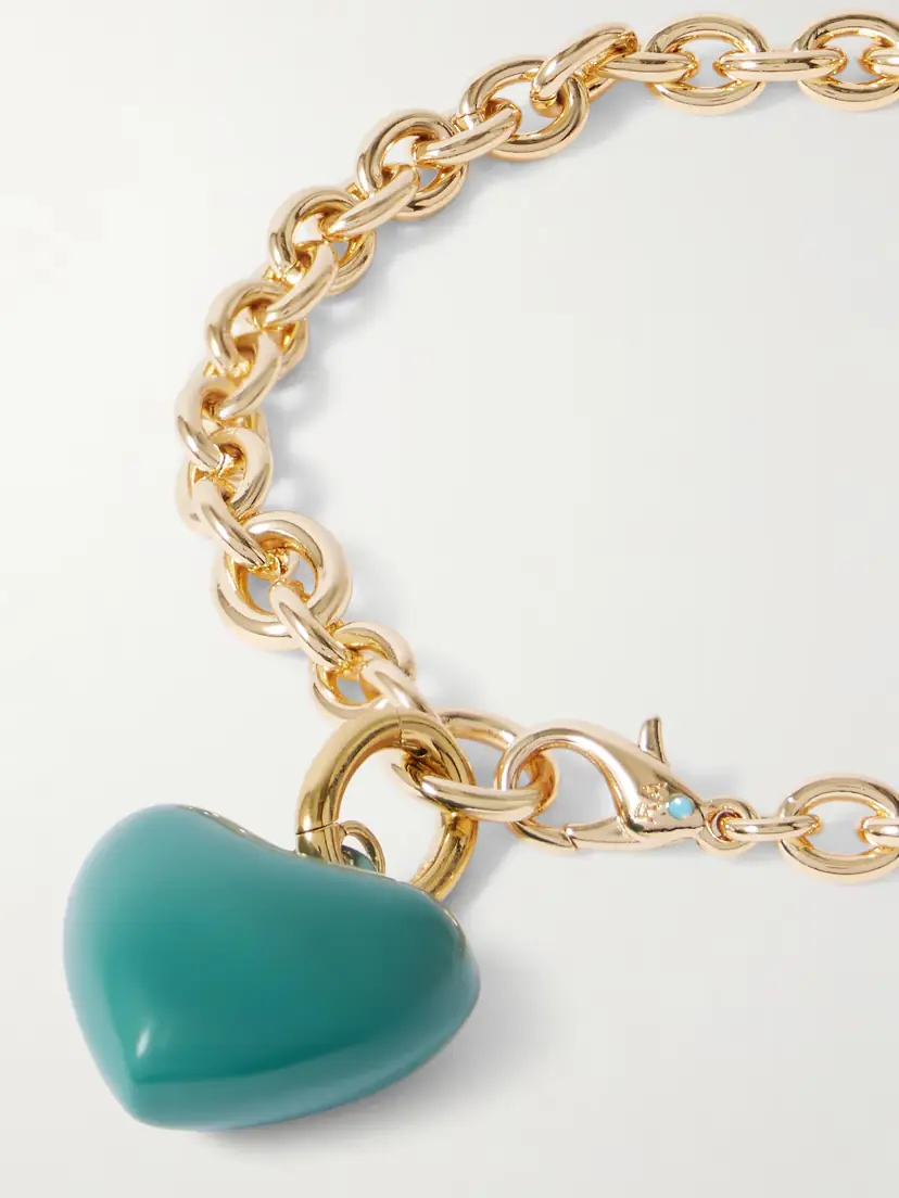Roxanne Assoulin The Mini Puffy Heart Gold-tone And Enamel Bracelet | Thumbnail 3