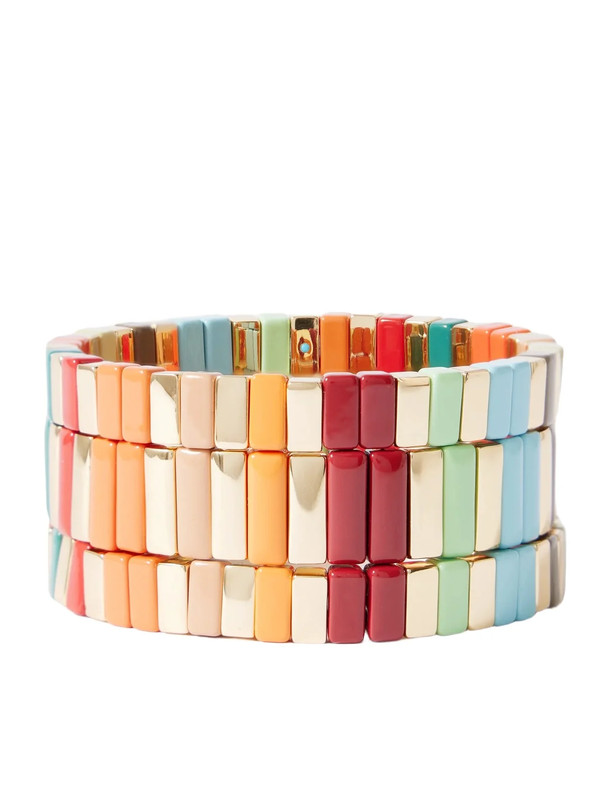 The Bright By Nature Set Of Three Gold-tone Enamel Bracelets