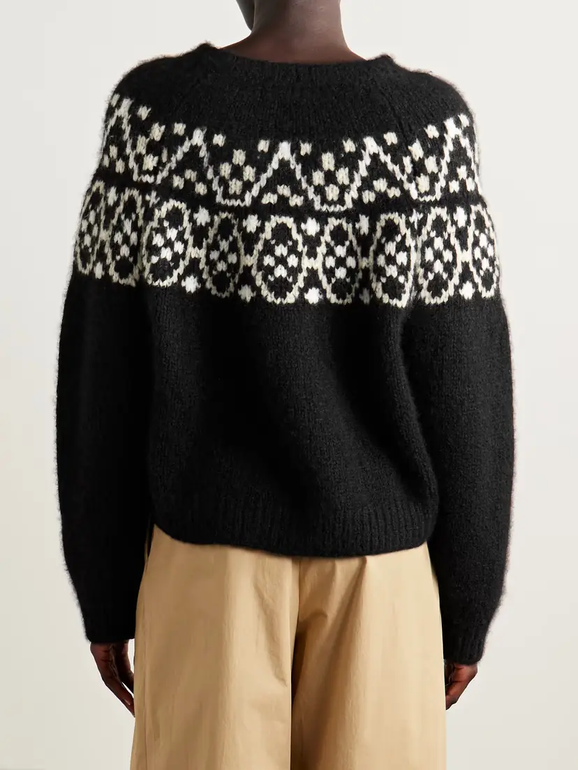 Nili Lotan Chrissy Fair Isle Jacquard-knit Cashmere And Silk-blend Sweater | Thumbnail 4