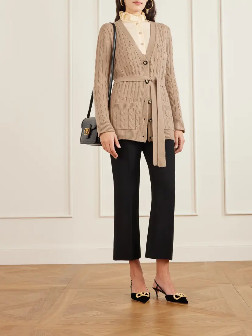 Valentino Garavani Cable-knit Cashmere Cardigan | Thumbnail 2 Valentino Garavani Cable-knit Cashmere Cardigan | Thumbnail 2